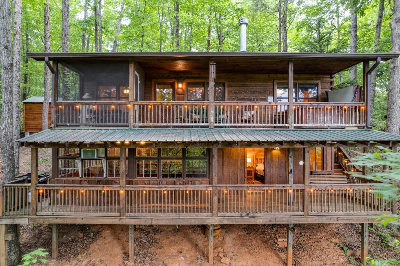 Secluded Sunrise Ridge-10 Min From Blue Ridge, King Beds, Hot Tub, 2 Porches, Fireplace Wood Burning, Mountain View, Cozy 외부 사진